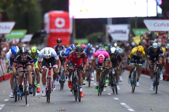 Jempy Drucker, Dritter auf der letzten Vuelta-Etappe 2015 in Madrid, sieht seinen nächsten Einsatz bereits wieder am nächsten Samstag beim Primus Classic Impanis-Van Petechem.