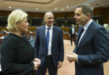 Regierungschef Adrian Hasler beim EU-Rat der Finanzminister in Brüssel