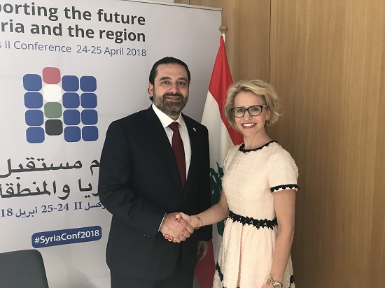 Frick Aurelia mit Saad Al-Hariri, Premierminister Lebanon