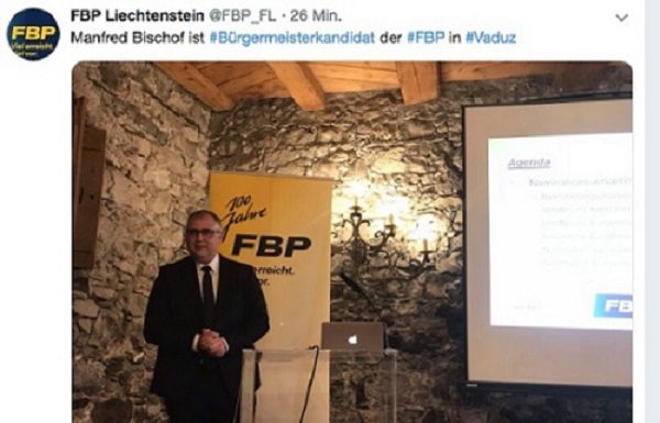 Manfred Bischof ist Bürgermeisterkandidat der FBP Vaduz