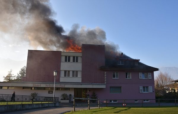 Brand im Hotel Schaanerhof in Schaan