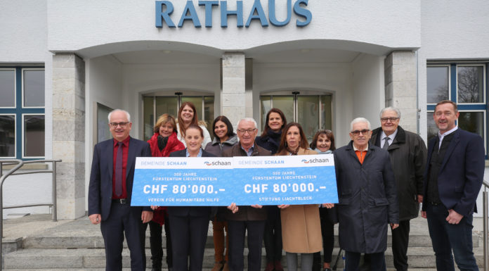 300 Jahre Fürstentum Liechtenstein: Spende der Gemeinde Schaan