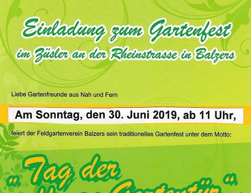 Der Feldgartenverein Balzers lädt zum Gartenfest ein