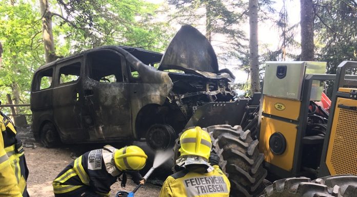 Fahrzeugbrand auf der Lawenstrasse in Triesen