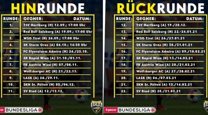 SCR Altach startet am 12.September in neue Saison