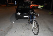 Kollision zwischen Auto und Velo