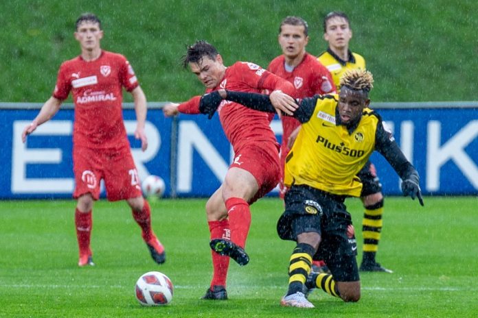 FCV- YB Bern, 11.Mai 2021, 0-2-Niederlage, Joel Schmied im Zweikampf mit Nsame YB