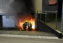 Steinach: Garage in Vollbrand