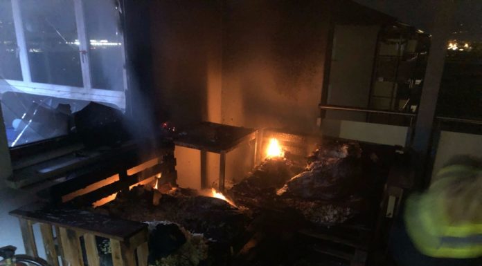 Berneck: Brand auf Balkon