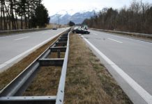 Unfall auf Autobahn bei Salez