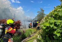 Rorschacherberg: Schrebergartenhaus in Brand