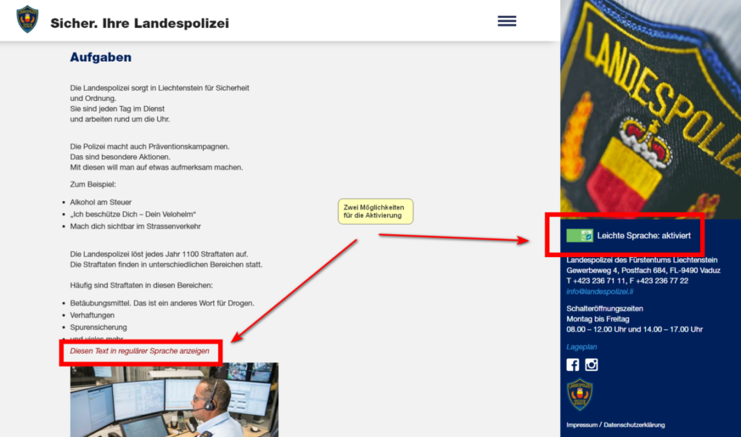 Barrierefrei - Foto der Webseite