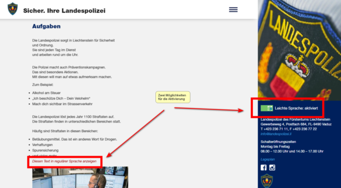 Barrierefreie Webseiten der Landespolizei