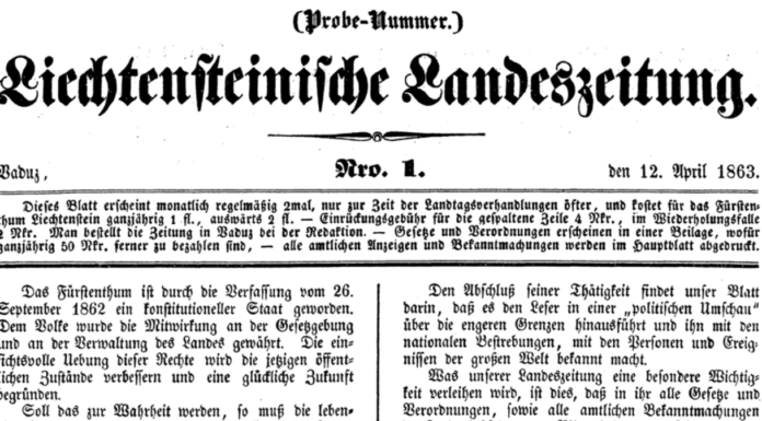 Die erste Zeitung war 1863 die Liechtensteinische Landeszeitung