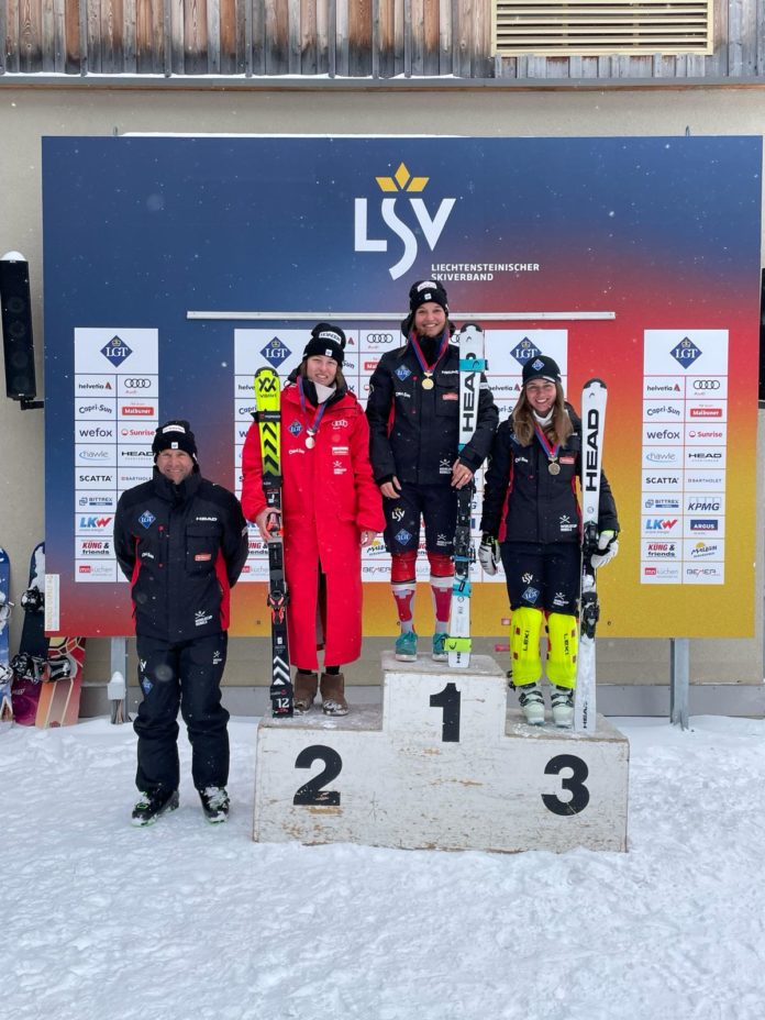 Podest Siegerehrung Liechtensteiner Slalom-Landesmeisterschaften 2024
