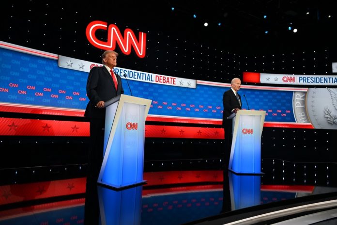 Former US President Donald J. Trump And US President Joe Biden At The 2024 CNN Presidential Debate