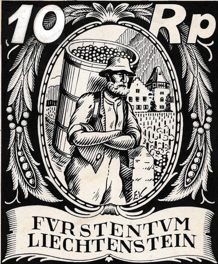 Verling, Briefmark, Winzer im Weinberg 1924 LLM (002)