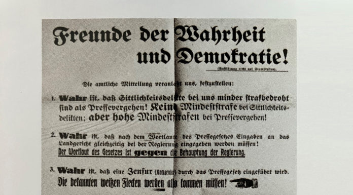 Ein Pressegesetz sollte 1930 die Kritik an der Regierung mässigen