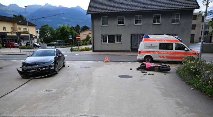 Verkehrsunfall in Schaan: Eine Person verletzt