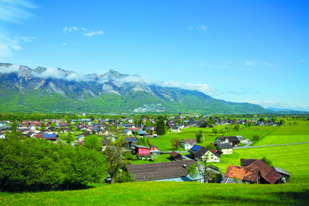 Rheintal, Rhine-valley, Liechtenstein.