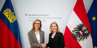 Regierungschefin-Stellvertreterin Sabine Monauni zu Besuch in Wien