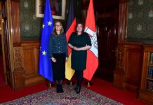 Sabine Monauni zu politischen Gesprächen in Hamburg