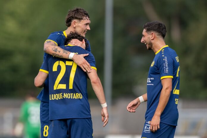 FC Balzers beim 5-0-Sieg gegen Frauenfeld vor einer Woche.Foto- Jürgen Posch