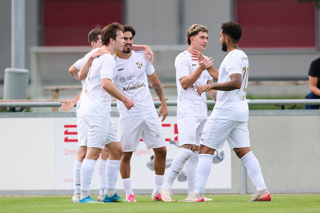 Jubel beim FC Ruggell - 1-0 Sieg gegen Weesen am 29.8.2026, Foto- M.Zanghellini