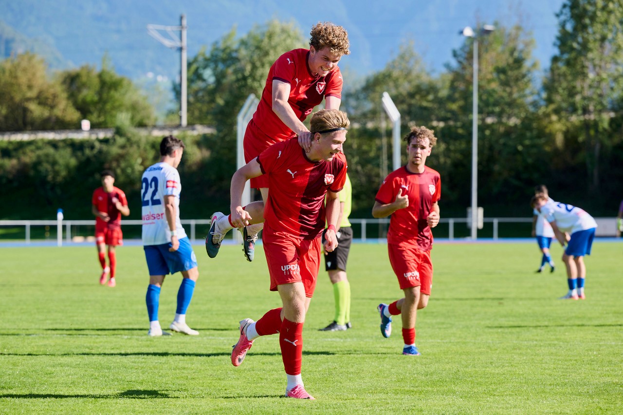 Jubel nach dem Tor zum 0-1 von Noel Nigg FCV 2. Foto- M.Z.