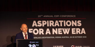 Regierunsrat Hubert Büchel an der 20. Jahreskonferenz des European Space Policy Institutes in Wien