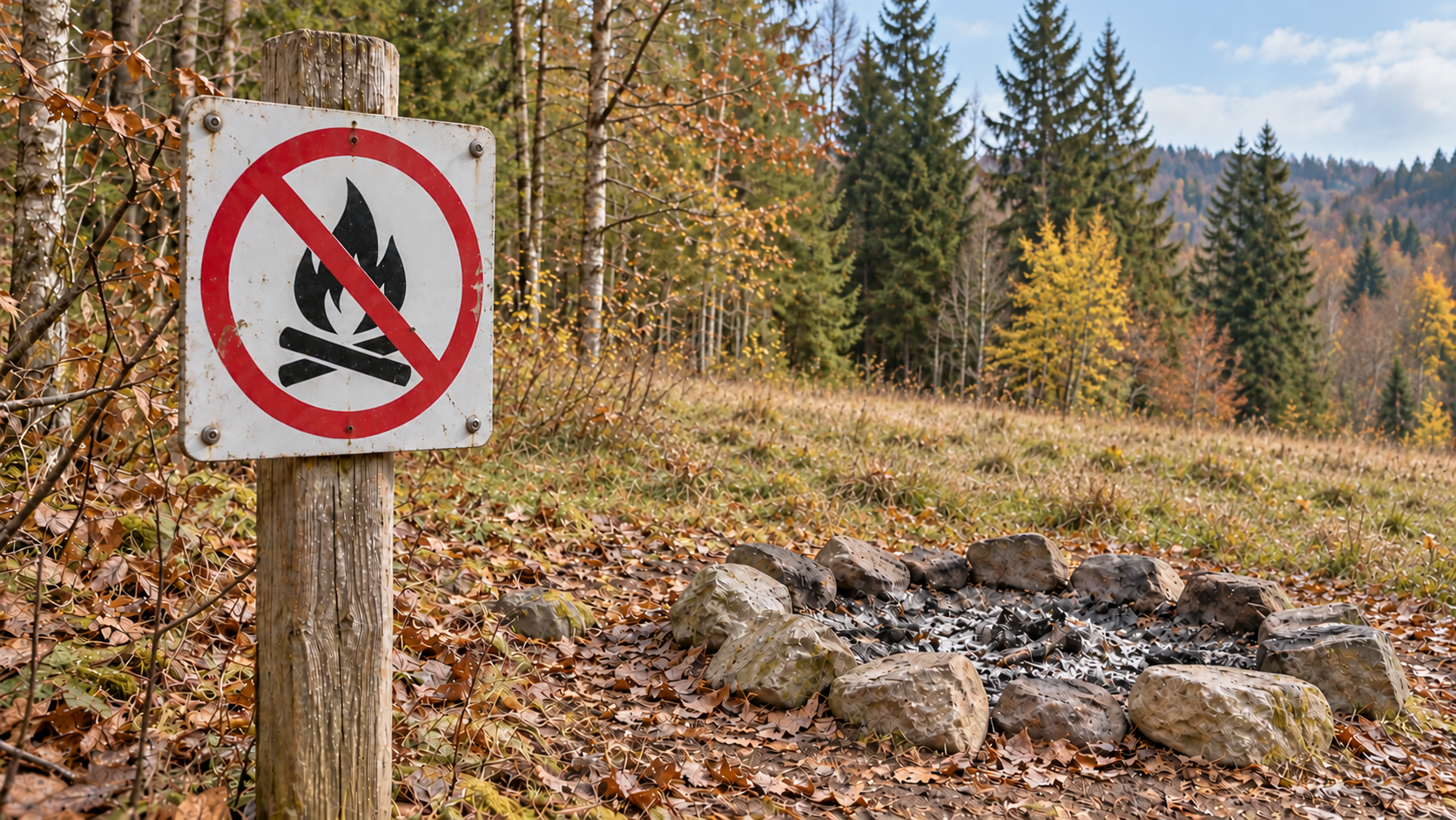 Natürliches Herbstgras an der Feuerstelle